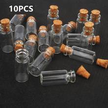 10pcs Mini Small Glass Bottles 24x12mm with Clear Cork Stopper Jars Tiny Favor Containers Jewelry Storage 2024 - buy cheap