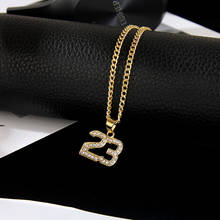 Long Gold Cuban Chain Necklace Crystal Hip Hop Basketball Legend Number 23 Necklaces & Pendants Bling For Men Jewelry 2024 - buy cheap