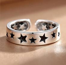 В винтажном стиле; С рисунком «Луна», «Звезды открытые 925 кольцо из стерлингового серебра бледно-улыбающееся лицо перстни Bague anillos для модных женщин ювелирные изделия S-R613 2024 - купить недорого
