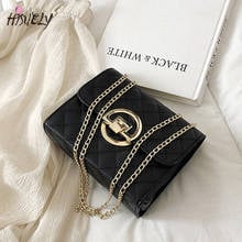 2022 high quality Ladies Luxury Casual PU Leather Chain Large Shoulder Bag Women Solid Color small Lattice Messenger Handbags Q4 2024 - buy cheap