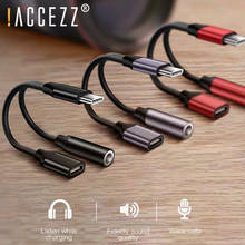 ! Адаптер ACCEZZ USB Type-C, разъем 3,5 мм для наушников Type-C, зарядка, прослушивание звонков, для Huawei P20, 30, Xiaomi Mi 6, 8, 9, AUX, аудиокабель 2024 - купить недорого