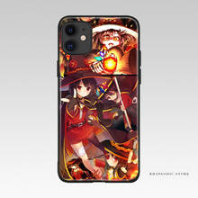 Megumin konosuba anime caso de telefone capa escudo para o iphone 6s 7 8 6splus 7plus 8 x xr xs 11 pro max 2024 - compre barato