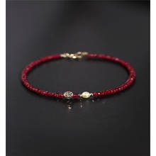 DMBS226 Faceted Ruby Beaded Bracelet Female Gemstones Genuine Yellow 18K Bracelet Gift Customization 2024 - buy cheap