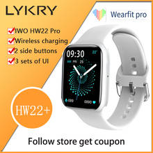 Lykry-smartwatch hw22 pro, relógio inteligente feminino e masculino, tela de 1.75 polegadas, bluetooth, compatível com chamadas e carregador sem fio, relógios pk iwo 13 w66 2024 - compre barato