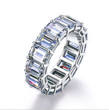Emerald Cut Simulated Diamond Ring,women 925 Sterling silver weeding ring 2024 - buy cheap