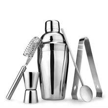 Stainless Steel Cocktail Shaker Mixer Snow Wine Martini Drinking Boston Style Shaker Party Bar Cocktail Strainer Tools 2024 - buy cheap