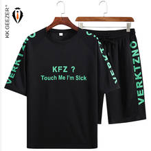 Men T Shirt Sets 5XL 6XL 7XL 8XL Sport Running Loose Shorts Black Quick-drying Set Casual 2020 Polyester Beach Dropshipping 2024 - buy cheap