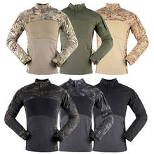 Тактическая Военная рубашка, камуфляжная Мужская армейская рубашка с длинным рукавом, Мультикам, лягушка, костюм, футболки, боевая одежда для мужчин 2024 - купить недорого