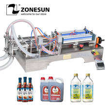 Zonesun-pistón neumático completo comercial, máquina de llenado de líquido de doble cabezal, para leche, bebidas, aceite de cocina, Alcohol 2024 - compra barato