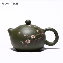 230ml Yixing Purple Clay Xishi Teapots Handmade Plum blossom Pattern Tea Pot Kettle Raw ore Green Mud Teaware Customized 2024 - buy cheap