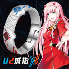 Anel de prata esterlina 925, joia ajustável para cosplay, presente de natal, anime koin the fragxx zero two 02 2024 - compre barato