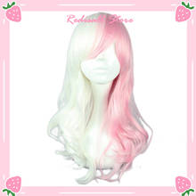 Danganronpa Dangan Ronpa Monomi Cosplay Wig Pink Mix White Synthetic Hair Cosplay Halloween Hair for Adult Girls Cute 2024 - buy cheap