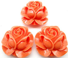 Chinese Organic Cinnabar natural Quartz crystal carve Orange flower charm Pendant for diy Jewelry making Necklace Accessories6PC 2024 - buy cheap