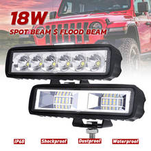 Barras de luz led drl de 6 polegadas, 18w, holofote de led offroad, para motocicleta, suv 4x4, atv, luzes diurnas, 12 v, 6000k 2024 - compre barato