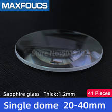 Relogio de vidro grosso 1.2mm de diâmetro 20-40mm domo único safira anti arranhões suave cristal transparente redondo, 41 peças 2024 - compre barato