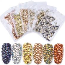 Diamantes de imitación 3D para decoración de uñas, gemas de diseño de diamantes de cristal brillante, accesorios para manicura, tamaño mixto (SS3-SS20), 1440 unids/paquete 2024 - compra barato