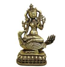 Copper Statue Antique crafts manufacturers direct wholesale collection of pure copper bronze ornaments brass sitting Buddha 2024 - buy cheap