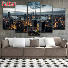 FATCAT-pintura diamante 5d Diy de paisaje de ciudad, bordado de diamantes cuadrados o redondos, decoración AE2743 2024 - compra barato