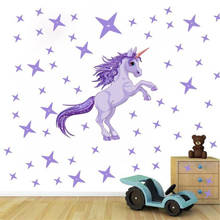 Adesivo de parede fantasia de unicórnio, adesivo de decoração para quartos infantis 2024 - compre barato