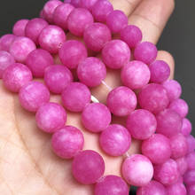 Natural Stone Matte Fuchsia Jades Beads Forst Round Loose Spacer Beads For Jewelry Making 6/8/10mm DIY Earring Bracelets 15"Inch 2024 - buy cheap
