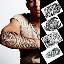 Tatuaje temporal a prueba de agua para hombres y mujeres, pegatina de cráneo, búho, dragón, tótem, tatuaje flash, tatuajes falsos 2024 - compra barato