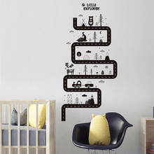 Cartoon Road Wall Stickers Forest Mountain Animals Trees Wall Decals for Kids Room Play Room Baby Nursey Home Decoartion Decor 2024 - buy cheap