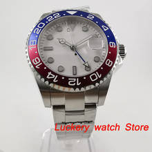 40mm no logo white dial luminous saphire glass;blue and red Bezel GMT Automatic movement men's watch-BA152 2024 - buy cheap