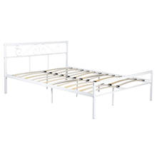 Marco de cama de Metal Queen, mueble de dormitorio elegante y Simple, fácil de montar, blanco [disponible en EE. UU.] 2024 - compra barato