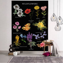 Wild Flower Tapestry Home Decoration Nordic Style Modern Plant Kind Canvas Painting Pictures Polyester Cloth Wall Hanging 2024 - buy cheap