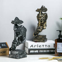 Muebles de decoración artística para sala de estar, escultura de oro, figuritas Retro de resina, artesanía, adornos, regalos 2024 - compra barato