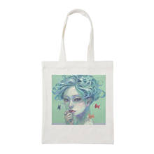 2020 Cute Eco Simple Cool Canvas Women Single Shoulder Bag Girls Shopper Bags Funny Beach Folding Shopping Bags Recycled Cotton 2024 - buy cheap