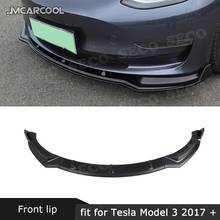 3PCS ABS Gloss Matt Carbon look fiber Car Front Bumper Lip Splitters Spoiler Body Kits for Tesla Model 3 2018 2019 2020 2024 - buy cheap