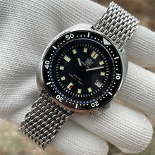 Relógio masculino abalone 1970 m diver, relógio de aço mecânico automático nh35 de safira undefinida e mergulho, 200 2024 - compre barato