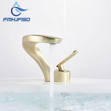 Bathroom Faucet  Deck Mounted Basin Faucet Brushed Gold  Sink Tap Single Hole Art Mixer Sink Tap Single Handle 2024 - buy cheap