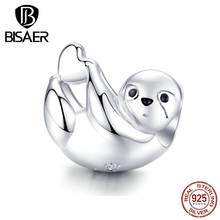 Animal Beads BISAER 925 Sterling Silver Lazy Sloth Beads Charms Fit For Original Bracelets Silver 925 Jewelry EFC109 2024 - buy cheap