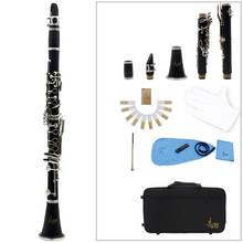Кларнет ABS 17 ключ bB плоский сопрано бинокулярный кларнет с пробковой смазкой салфетка для очистки перчатки 10 Тростников отвертка Рид Чехол 2024 - купить недорого