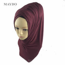 Tj29 fashion dobrável muçulmano hijab tiara pashmina muçulmano xale 2024 - compre barato