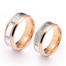 Top Quality custom couple wedding rings for men and women Love Alliances 18k gold plated stainless steel jewelry ring Marriage 2024 - buy cheap