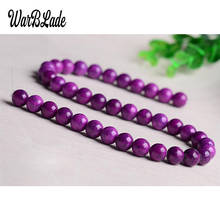 WarBLade-Cuentas redondas de piedra Natural púrpura para fabricación de joyas, abalorios sueltos de 6mm, 8mm, 10mm, 12mm, para DIY, collar, pulsera 2024 - compra barato