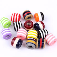 20pcs/Lot 12x11mm Mixed Colors Large Hole Striped Resin Beads,Necklace Bracelet Accessories,For Dreadlocks Decoration 2024 - buy cheap