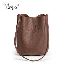 YBYT vintage PU leather women bucket shoulder bag luxury handbags designer 2019 famous brand shopping bag female messenger bag 2024 - buy cheap