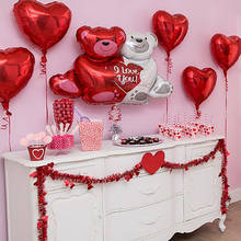 Globos de aluminio con forma de corazón rojo para boda, decoración de boda, Día de San Valentín, suministros para fiesta de cumpleaños de adultos, bolas 2024 - compra barato