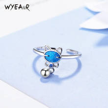 WYEAIIR Simple Versatile Tassel Bell Cute Sweet Hollow Silver Color Female Resizable Opening Rings 2024 - buy cheap