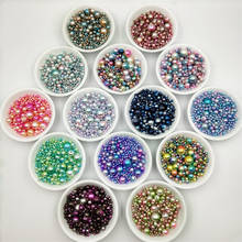 Cuentas de perlas de imitación ABS redondas de colores, cuentas acrílicas sueltas para la fabricación de joyas, accesorios de bricolaje, 3/4/5/6/8/10/12mm 2024 - compra barato
