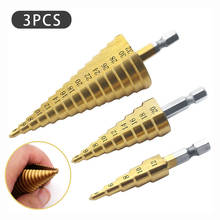 4 - 12 / 20 / 32mm 3pcs 1 / 4 " Titanium Coated Metal Hex Core Drill Bits Hss Step Drill Bit Set Cone Hole Cutter Taper Metric 2024 - buy cheap