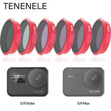 Комплект фильтров TENENELE для экшн-камеры Sjcam SJ9 Strike 4K CPL UV ND 8 16 32 64, аксессуары для Sjcam SJ9 Max 2024 - купить недорого