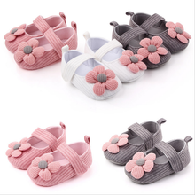 New Arrival Baby Girls Big Pink Flower First Walkers Casual Shoes Soft Infant Girl Princess Shoes 2024 - buy cheap