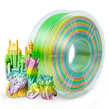 Filamento de seda PLA para impresora 3D, Material de alta dureza, tolerancia de diámetro de 1,75mm, Color arcoíris brillante, 1kg, 0,02mm 2024 - compra barato