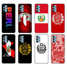 Funda negra de tpu para Samsung galaxy A32, A42, A52, A72, 4g, 5g, S21 PLUS, ultra cubierta trasera, bandera de Perú 2024 - compra barato