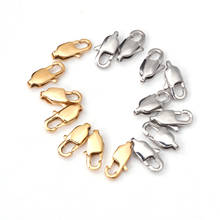 Fecho lagosta de aço inoxidável, fecho dourado/prateado com fecho para colar, bracelete, conector, jóias diy, 50 peças 2024 - compre barato